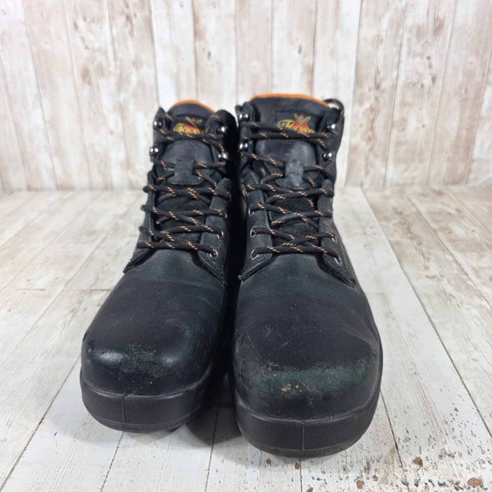 Thorogood Men's Black Leather Waterproof Work Boots Size 9.5 Wide - Picture 4 of 8
